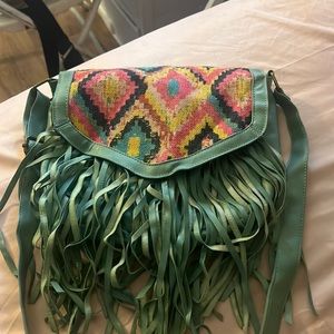 Teal cross body bag